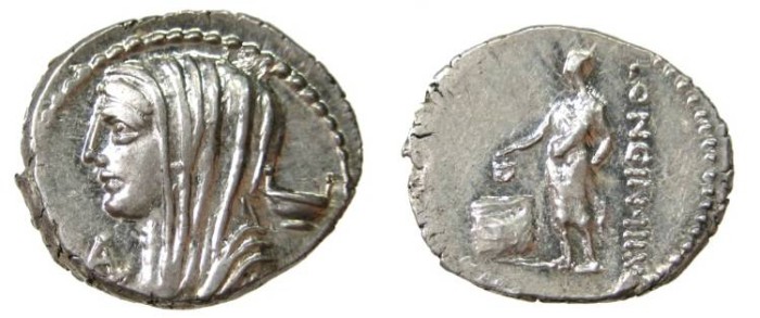 Ancient Coins - L. Cassius Longinus. 60 BC. Denarius.