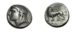 Ancient Coins - Asia Minor Ionia Miletos mid 4th Century BC AR Drachm S-4502