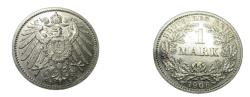 World Coins - German Empire 1906D 1 Mark K14