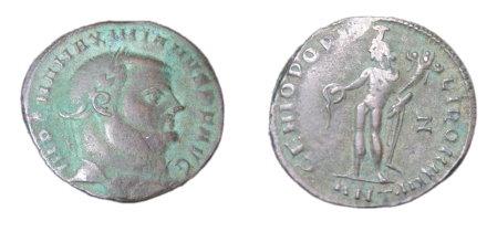 Ancient Coins - Maximianus  286-305  AD   AE Follis 10.13 gm Head R. Genius Stdg L