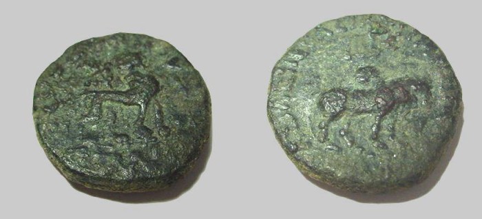 Ancient Coins - Skythian Azes II 35BC - 5AD AE Penta- Chalkon