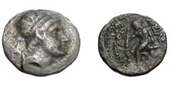 Ancient Coins - Bactria Euthydemos Ca 230-190 BC AR Diobol 1.65gm or Heavy Hemi-Drachm  VERY RARE