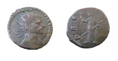 Ancient Coins - Quintillus  270 AD AE Antoninianus  2.91gm Head R  Pax Stdg L SR 11449 RIC 52