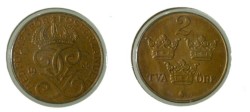 World Coins - Sweden 2 Ore 1934 KM#778 unc