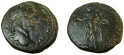 Ancient Coins - Macrinus AE25 of Nikopolis as Istrum Hermes  217-218 AD