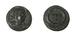Ancient Coins - Roman Imperial Jovian 363-364 AD  AE3   2.69gm Bust R VOT/V in wreath
