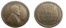 Us Coins - 1914-D Lincoln VF20