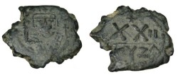 Ancient Coins - Phocas 602-610 AD  AE 1/2 Follis Cyzicus Yr 11 Off A S-670