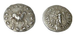 Ancient Coins - Bactria  Antimachos Ca 171-160 BC AR Drachm S# 7546