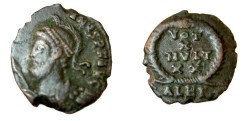Ancient Coins - Julian II AE3 VOT X MVLT XX in wreath Alex Mint