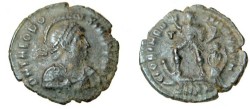 Ancient Coins - Valentinianus AE2 384-408 AD Gloria Romanorvm RIC 59b