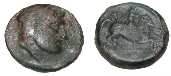 Ancient Coins - Thessaly Krannon AE 17 3rd Cent BC S-2075