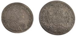 World Coins - Austria. Karl VI (1711-1740). AR 1/2 Taler 1724, Hall Argento Silver 1724, Hall mint.  Herinek 486. AR. 14.12 grams, 35.1mm