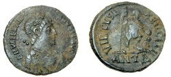 Ancient Coins - Valentinianus AE2 384-408 AD Virtus Exerciti RIC 63a