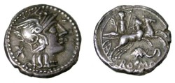 Ancient Coins - L. Caecilius Metellus Diadematus, AR Denarie 128 BC