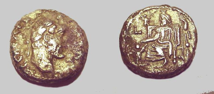 Ancient Coins - Antoninus Pius Billion Tetradrachm Sarapis seated L
