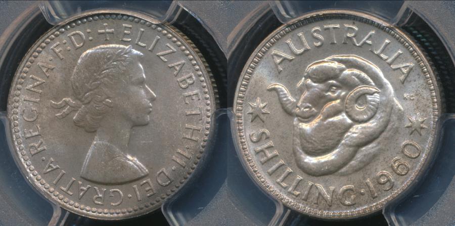 Auatralia 1957 Shilling PCGS MS65