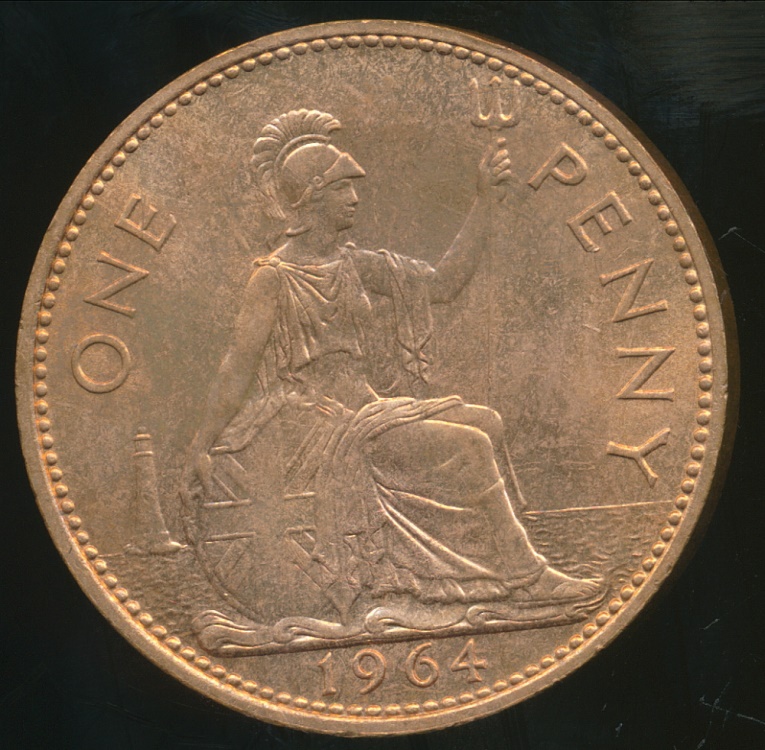 of penny composition us One  1964 Britain, Uncirculated Great Elizabeth Penny, II Kingdom,