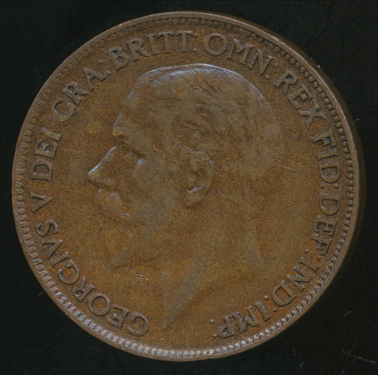 Great Britain, Kingdom, 1927 One Penny, V Very Fine