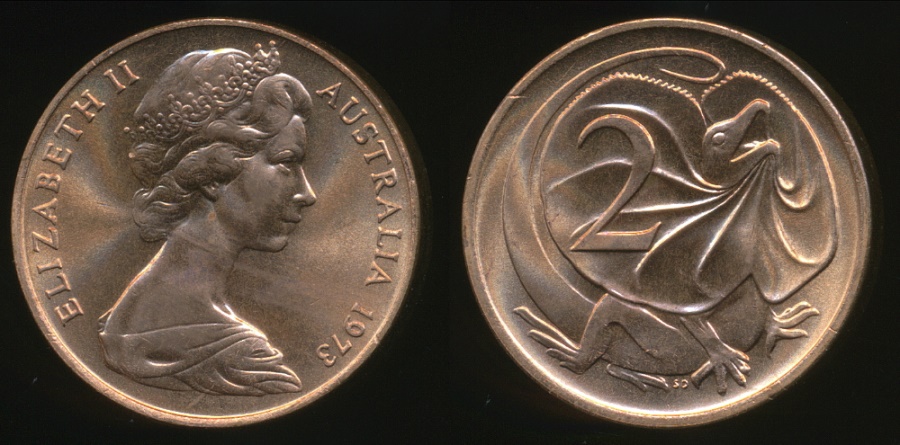 Australia 1973 Two Cents 2c Elizabeth Ii Uncirculated