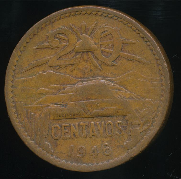 composition f g function of Mexico, 1946 Fine 20  Very  Centavos States, United