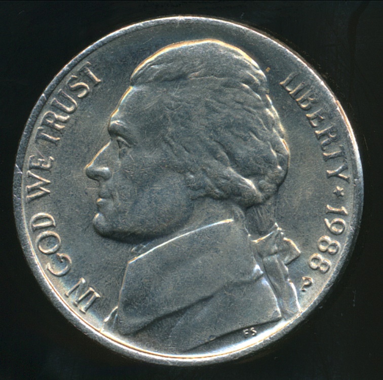 United States, 1988-P 5 Cents, Jefferson Nickel - Uncirculated