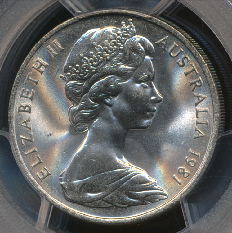 Australia, 1981 Twenty Cents, 20c, Elizabeth II - PCGS MS65