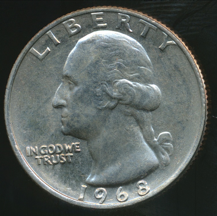 United States, 1968 Quarter, 1/4 Dollar, Washington Uncirculated