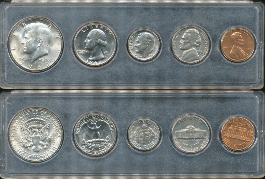 1969 proof set us mint coins