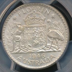 Auatralia 1946 Florin PCGS MS64