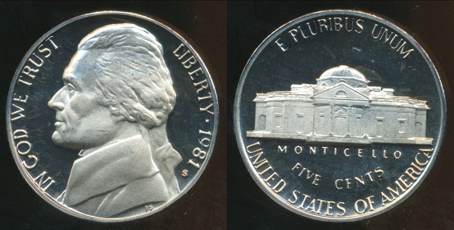 Uncirculated 1981 Jefferson 5 cent