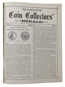 Mason's Monthly Coin And Stamp Collectors Magazine  Herald  Visitor 