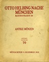 Ancient Coins - Helbing: Auktions-Katalog 70: Antike Münzen, 9 Dezember 1932