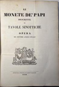 World Coins - Cinagli: Le Monete De Papi Descritte in Tavole Sinottiche with Price List and Supplement