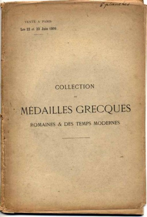 Ancient Coins - Sambon & Canessa: COLLECTION DE MEDAILLES GRECQUES, ROMAINES ..., June 1906