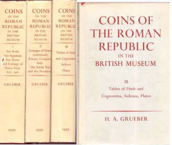 Ancient Coins - Grueber: Coins of the Roman Republic, 3 Volumes