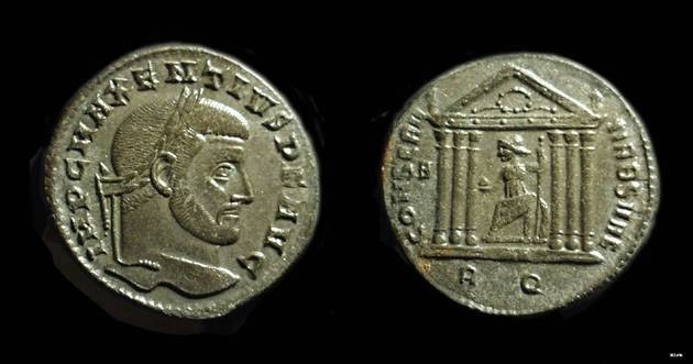 Ancient Coins - MAXENTIUS, AD 306-312. AE Follis (6.70g). 