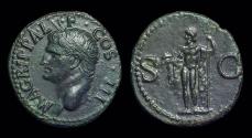 Ancient Coins - Agrippa, died 12 BC. Æ As (11.91g) issued by Caligula, AD 37-41.