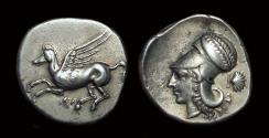 Ancient Coins - AKARNANIA, Anaktorion. AR Stater (8.31g), c. 350-300 BC. Calciati plate coin.