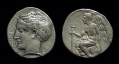 Ancient Coins - BRUTTIUM, Terina. AR Stater (5.79g), c. 420-400 BC.