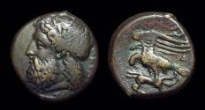 Ancient Coins - SICILY, Akragas. Æ 18 (6.10g), c. 338-287 BC.  Ex: Morcom collection.