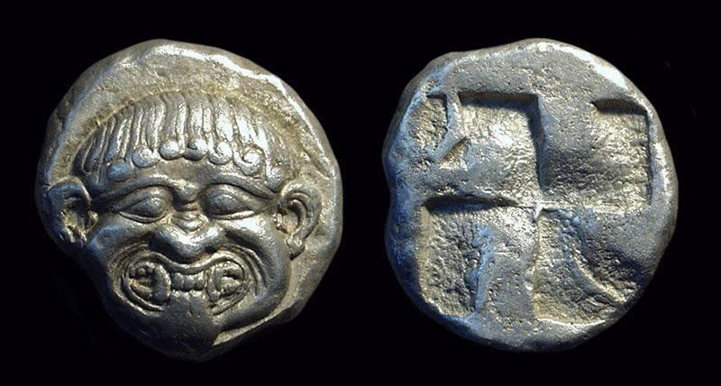 Ancient Coins - MACEDONIA, Neapolis. AR Stater (9.38g), c. 510-480 BC. 