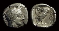 Ancient Coins - ATTICA, Athens. AR Tetradrachm (17.14g), c. 454-404 BC.