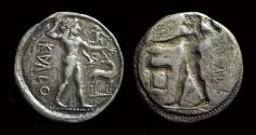 Ancient Coins - BRUTTIUM, Kaulonia. AR Stater (7.14g), c. 500-480 BC.