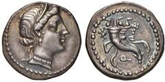 Ancient Coins - Sulla, Denarius. Uncertain mint (Greece?). Diademed head of Venus/ Double cornucopia.