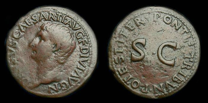 Ancient Coins - Drusus.  Ae as.  23 AD.  Pleasing coin and scarce.