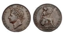 World Coins - George IV Cu Halfpenny