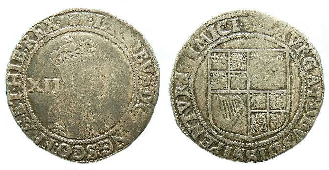 Ancient Coins - JAMES I.  AR SHILLING  C. 1603-1625