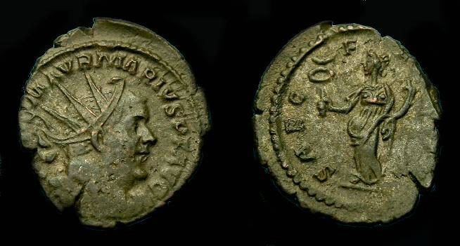 Ancient Coins - Marius.  Ae ant.  269 AD.  Rare.