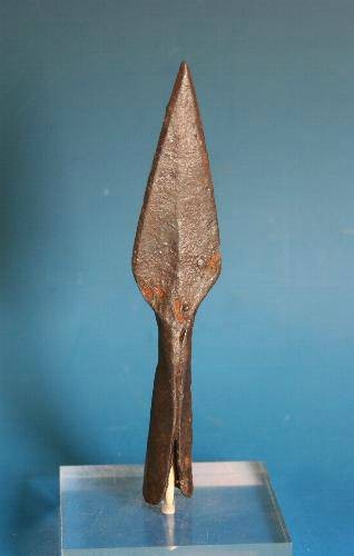 Ancient Coins - Roman iron leaf-shaped socketed arrowhead.  C. 1st-2nd century AD.